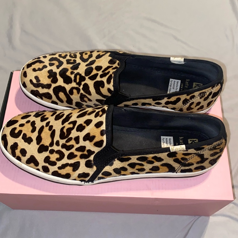 Kate Spade X Keds Double Decker Leopard Pony Tan